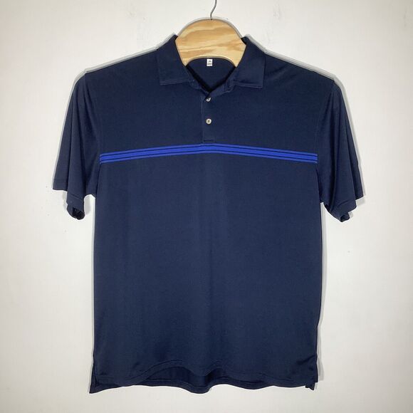 Peter Millar Summer Comfort Mens Short Sleeve Golf Polo Blue Size XL - Picture 2 of 7